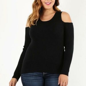 Plus cold shoulder sweater top